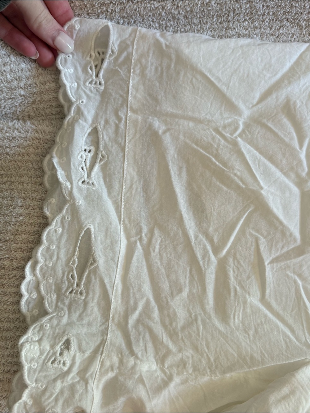 Women's White Cotton Eyelet Slip - Classic Undergarment - Picture 1 of 4